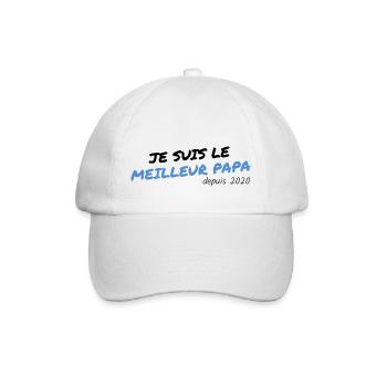 je suis le meilleur papa depuis 2020 - Casquette classique - blanc/blanc - Devant