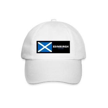 Ville d’Édimbourg avec drapeau écossais - Casquette classique - blanc/blanc - Devant