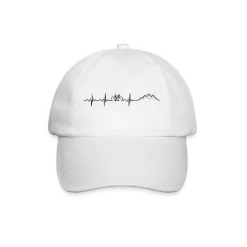 Heartbeat mountain bike - Baseball Cap - white/white - Front
