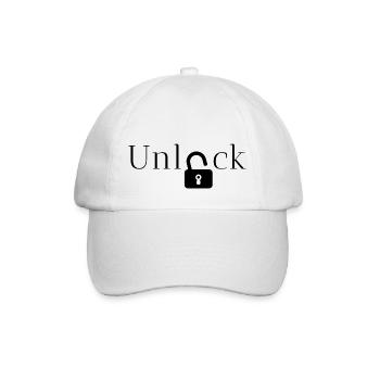 unlock gift idea - Baseball Cap - white/white - Front