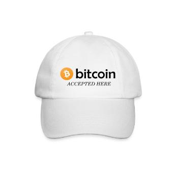 Bitcoin Accepted Here - Baseball Cap - white/white - Front