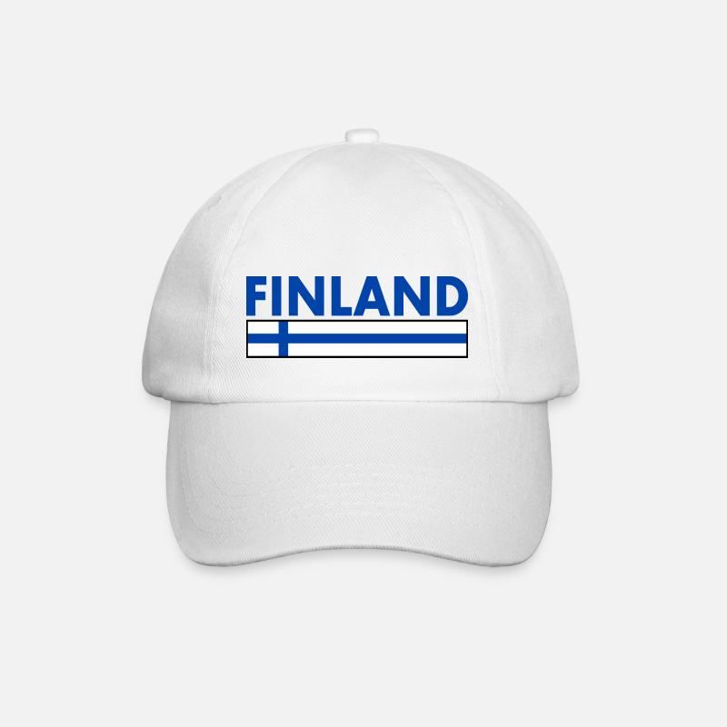 Finnland - Baseballkappe - Weiß/Weiß
