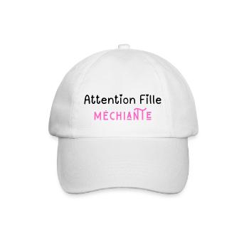 attention fille méchiante - Casquette classique - blanc/blanc - Devant