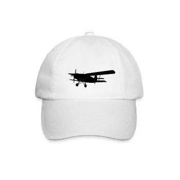 Doppeldecker Flugzeug - Baseballkappe - Weiß/Weiß - Vorne