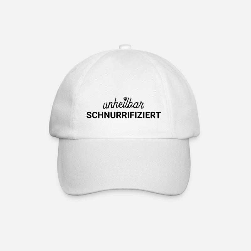 unheilbar schnurrifiziert - Baseballkappe - Weiß/Weiß