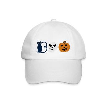 Enfants mignons Halloween Boo, Chat, Fantôme, Citrouille - Casquette classique - blanc/blanc - Devant
