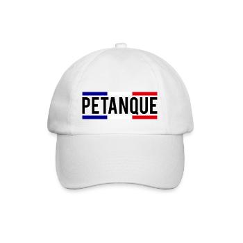 Pétanque Boule Boccia Frankreich Fahne Spieler - Baseballkappe - Weiß/Weiß - Vorne