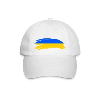 Ukraine Flagge Wappen - Baseballkappe - Weiß/Weiß - Vorne