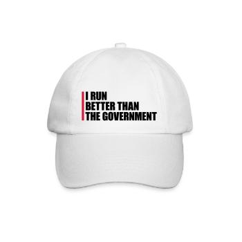 run better than government - Baseballkappe - Weiß/Weiß - Vorne
