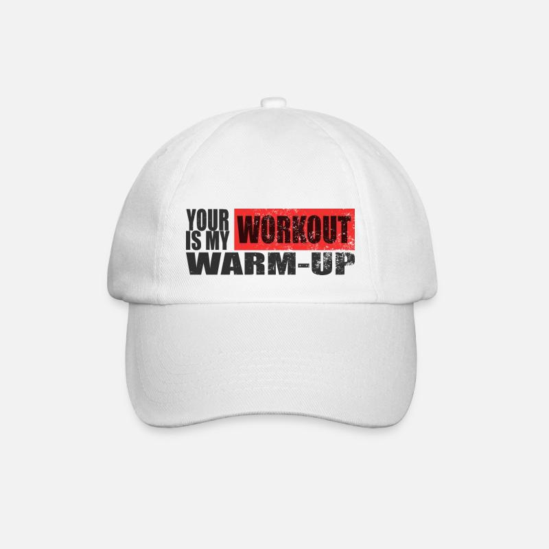 Dein Workout ist miy warmup T-Shirt Design - Baseballkappe - Weiß/Weiß