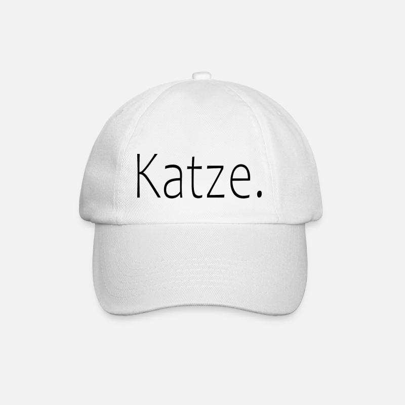 Katze - Baseballkappe - Weiß/Weiß