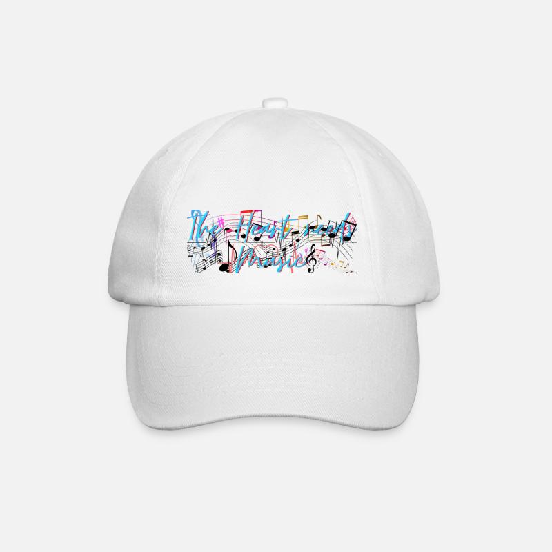 The Heart needs Music - Baseballkappe - Weiß/Weiß