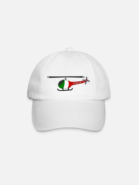 Hubschrauber Italien Flagge Kinder - Baseballkappe - Weiß/Weiß