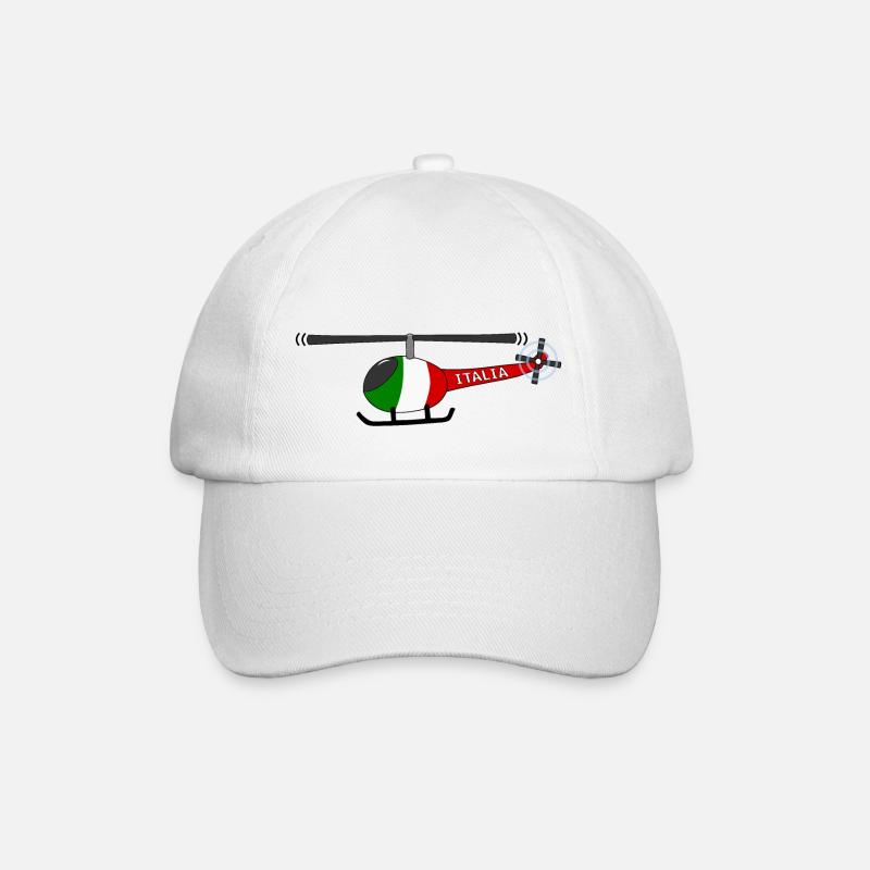 Hubschrauber Italien Flagge Kinder - Baseballkappe - Weiß/Weiß