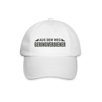 Aus dem Weg Geringverdiener - Baseballkappe - Weiß/Weiß - Vorne