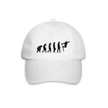 Skifahrer Weihnachten Skifahren Ski Wintersport - Baseballkappe - Weiß/Weiß - Vorne