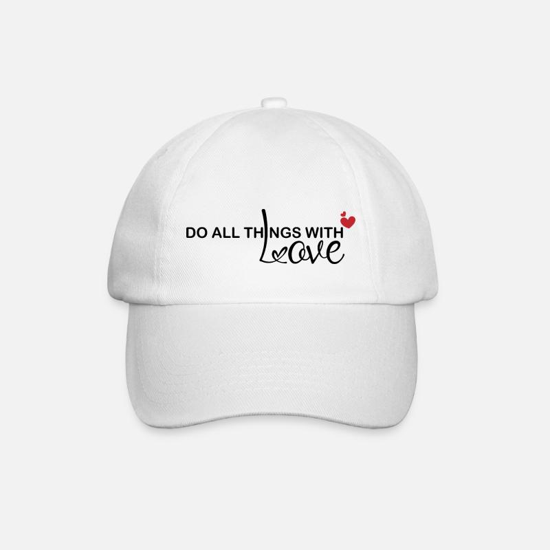 Spruch Liebe Statement gegen Hass - Baseballkappe - Weiß/Weiß