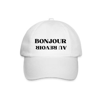 Bonjour au revoir humour - Casquette classique - blanc/blanc - Devant