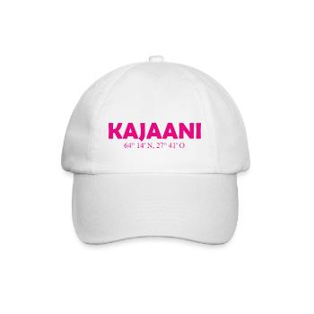 Kajaani - Finland - Coordinates Longitude Latitude - Baseballkappe - Weiß/Weiß - Vorne