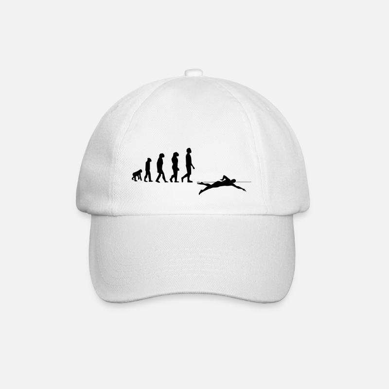Evolution des Schwimmens - Baseballkappe - Weiß/Weiß