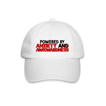 Powered By Anxiety And Awkwardness 2 - Baseball Cap - white/white - Front