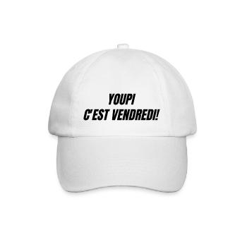 Youpi c'est vendredi - Casquette classique - blanc/blanc - Devant