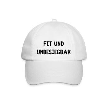 Fit und Unbesiegbar - Baseballkappe - Weiß/Weiß - Vorne