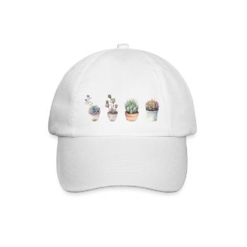 Succulents for plant lovers - Baseball Cap - white/white - Front