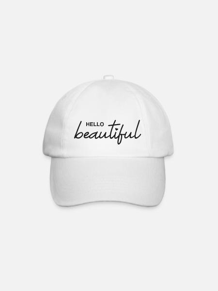 Hello beautiful - Baseballkappe - Weiß/Weiß
