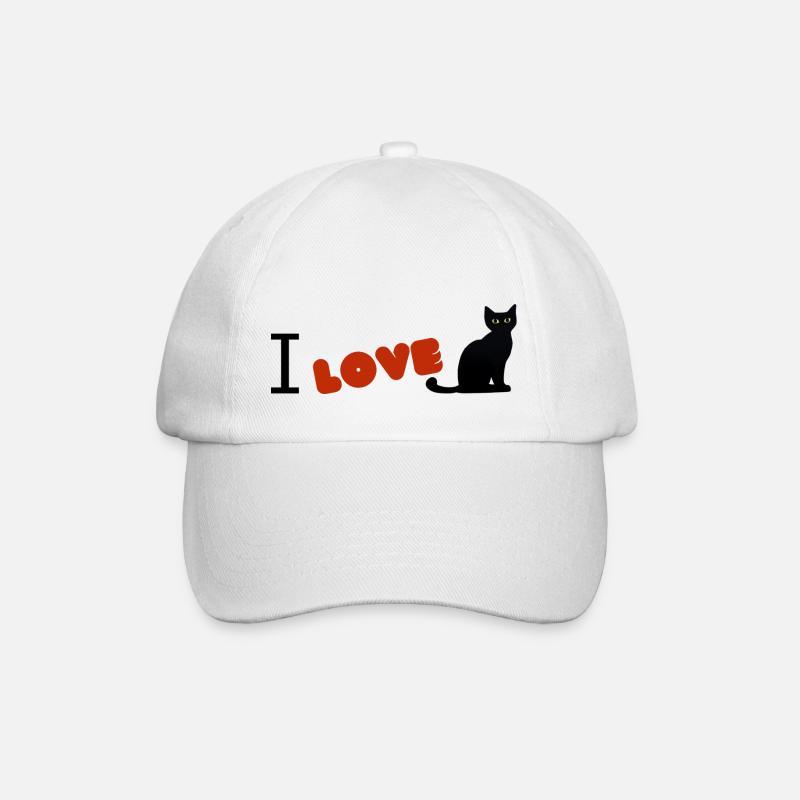 J’aime les chats - Ich liebe Katzen - Casquette classique - blanc/blanc