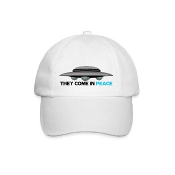 UFO- They Come in Peace - Baseball Cap - white/white - Front