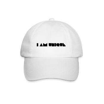 I AM UNIQUE black full - Baseballkappe - Weiß/Weiß - Vorne