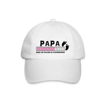 bébé en cours de chgt papa rose - Casquette classique - blanc/blanc - Devant
