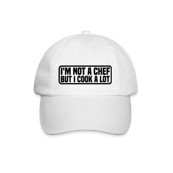 I'm Not A Chef But I Cook A Lot 4 - Baseballkappe - Weiß/Weiß - Vorne