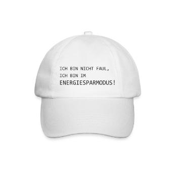Ich Bin Nicht Faul - Ich Bin Im Energiesparmodus - Baseballkappe - Weiß/Weiß - Vorne