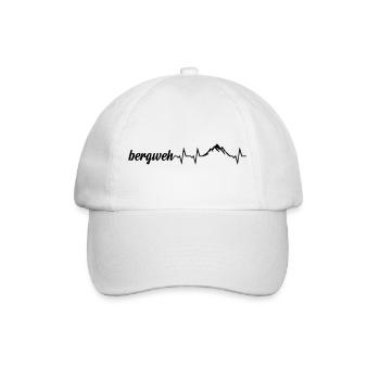 Bergweh Pulsschlag Berge - Exklusiv - Baseballkappe - Weiß/Weiß - Vorne