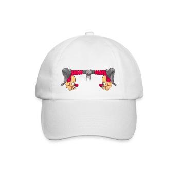 Dessin de vélo de route cycclist main sur guidon - Casquette classique - blanc/blanc - Devant
