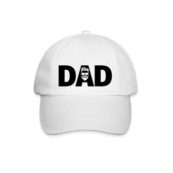 Dad Typography Logo Symbol - Baseball Cap - white/white - Front