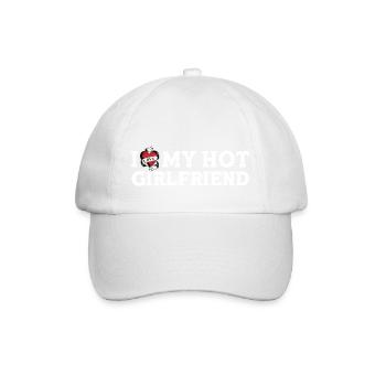 Vintage Ich Liebe Meine Heiße Freundin - Ich Herz Meine - Baseballkappe - Weiß/Weiß - Vorne