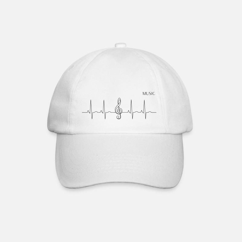 MUSIC heartbeat - Baseball Cap - white/white