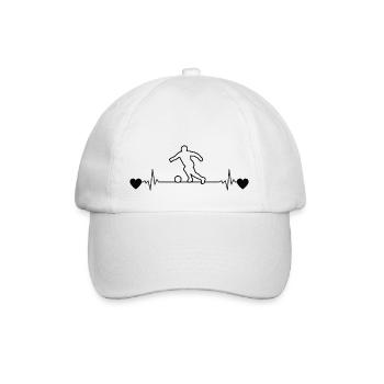 Fußballdesign Fußballmannschaft Fußballspieler - Baseballkappe - Weiß/Weiß - Vorne