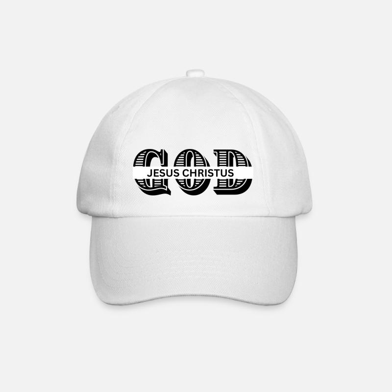 GOD - Baseball Cap - white/white