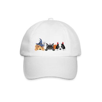Drôles de chiots et de chats noirs dans des accessoires de fantaisie - Casquette classique - blanc/blanc - Devant