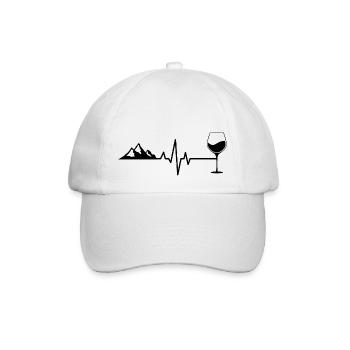 Mountains, climbers, nature, adventure, wine - Baseball Cap - white/white - Front