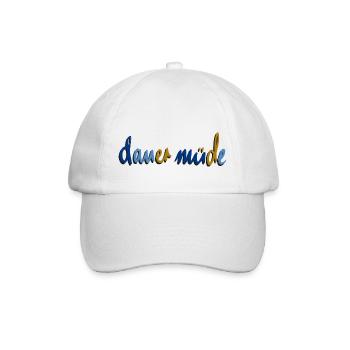 dauer müde - Baseballkappe - Weiß/Weiß - Vorne