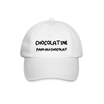 Chocolatine pain au chocolat - Casquette classique - blanc/blanc - Devant
