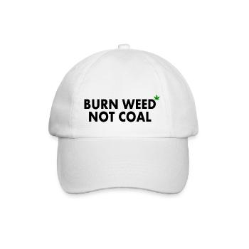 Burn weed not coal - Baseballkappe - Weiß/Weiß - Vorne