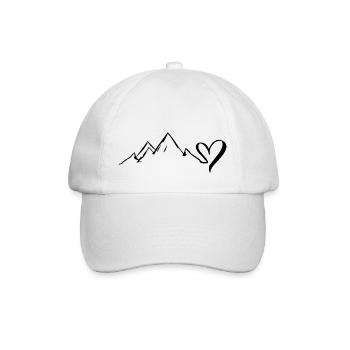 Heart - Mountain - (3) - Baseball Cap - white/white - Front