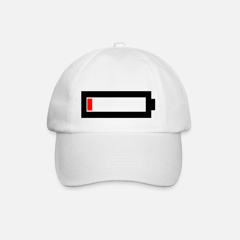 Akku leer - Baseballkappe - Weiß/Weiß