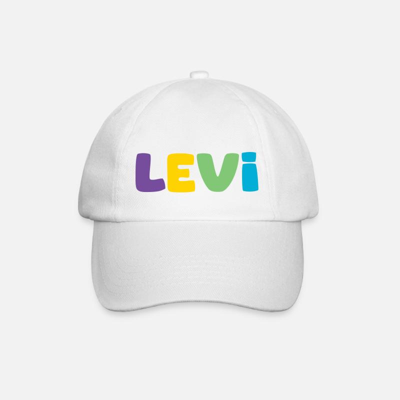 Name - Levi - Baseballkappe - Weiß/Weiß